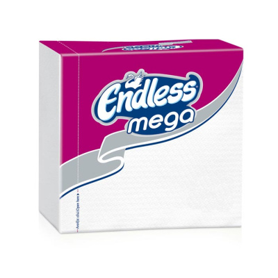 ENDLESS NAPKINS MEGA WHITE 33X33 72pcs