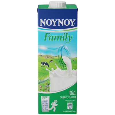 NOUNOU FAMILY MILK LIGHT 1.5% FAT UHT 1lt