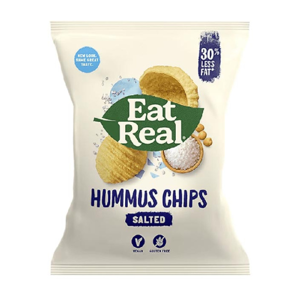EAT REAL HUMMUS CHIPS SEA SALT GLUTEN FREE 135gr