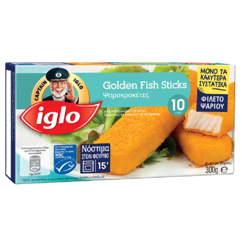 CAPTAIN IGLO GOLDEN FISH STICKS 10pcs 300gr