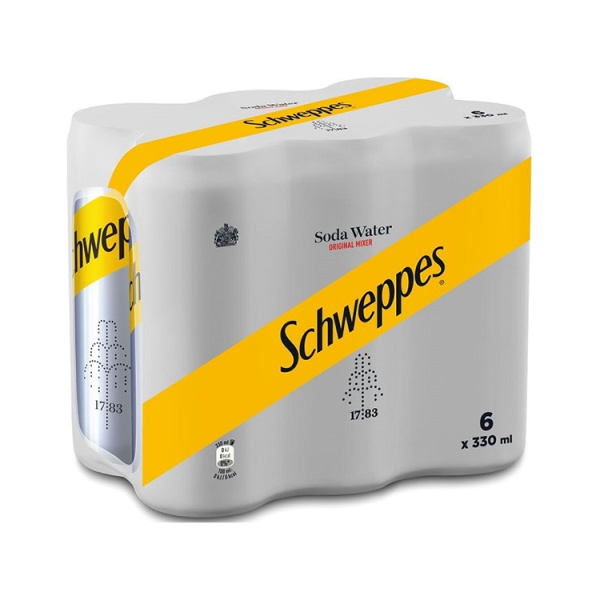 SCHWEPPES SODA WATER CAN 330ml 6pcs