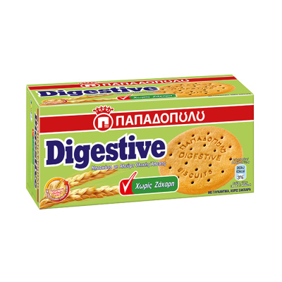 DIGESTIVE WHOLE GRAIN SUGAR FREE COOKIES 250gr