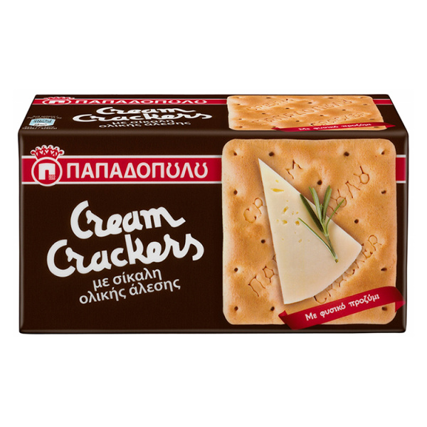 PAPADOPOULOU CREAM CRACKERS WITH WHOLEGRAIN RYE 175gr