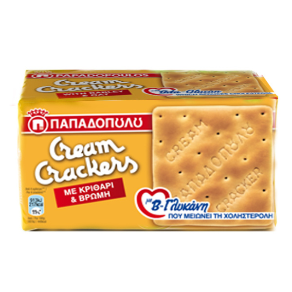 ΠΑΠΑΔΟΠΟΥΛΟΥ Cream Crackers με Κριθάρι & Βρώμη 185gr
