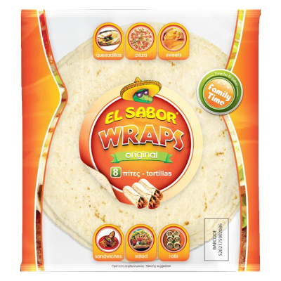 EL SABOR SMALL WRAPS TORTILLAS ORIGINAL 8pcs 320gr