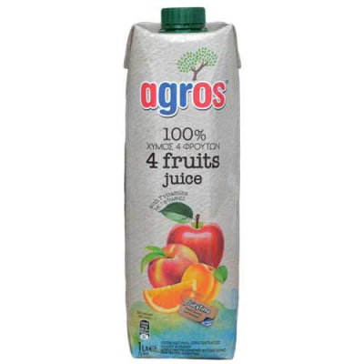 AGROS NATURAL JUICE FOUR FRUITS 1lt