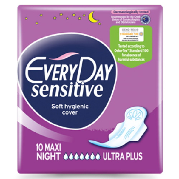 EVERYDAY Sensitive Σερβιέτες Maxi Night 10τεμ.
