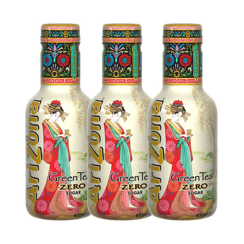 ARIZONA GREEN TEA ZERO SUGAR 450ml 3pcs