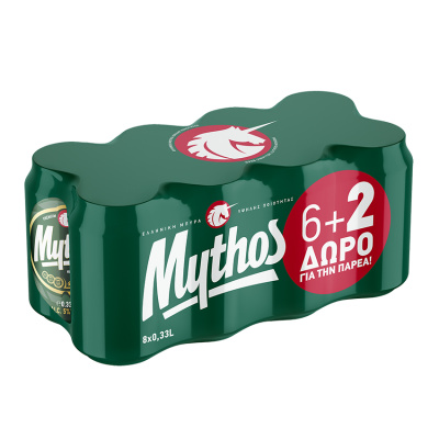 MYTHOS Μπύρα 330ml 5%VOL 6τεμ+2 ΔΩΡΟ