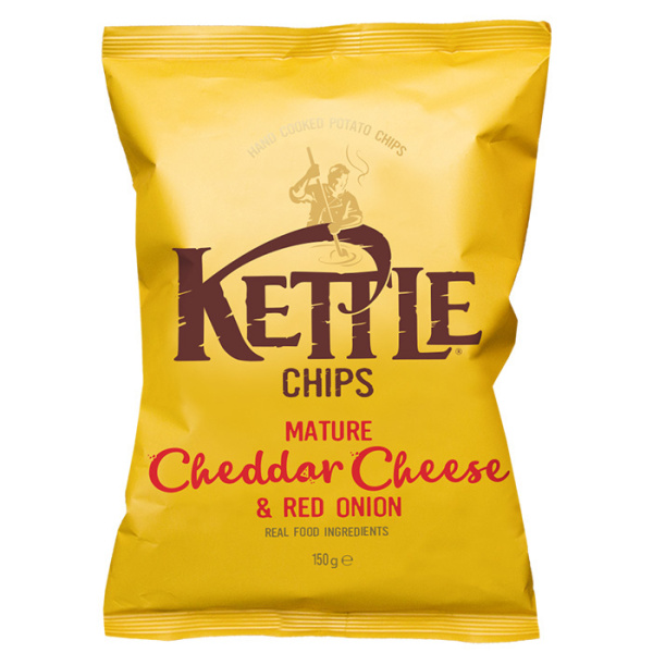KETTLE CHIPS CHEDDAR CHEESE & RED ONION 130gr