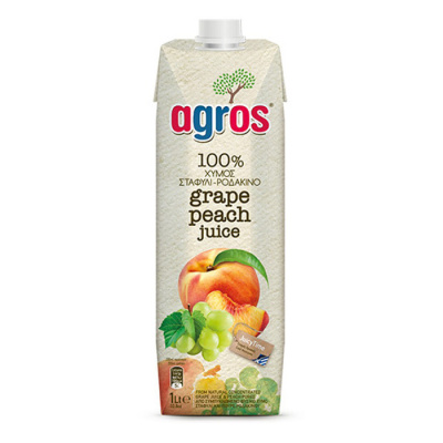 AGROS NATURAL GRAPE-PEACH JUICE 1lt