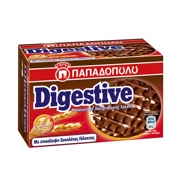 ΠΑΠΑΔΟΠΟΥΛΟΥ Μπισκότα Digestive με Σοκολάτα Γάλακτος 400gr