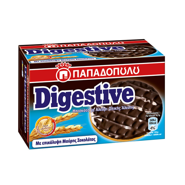 ΠΑΠΑΔΟΠΟΥΛΟΥ Μπισκότα Digestive με Μαύρη Σοκολάτα 400gr