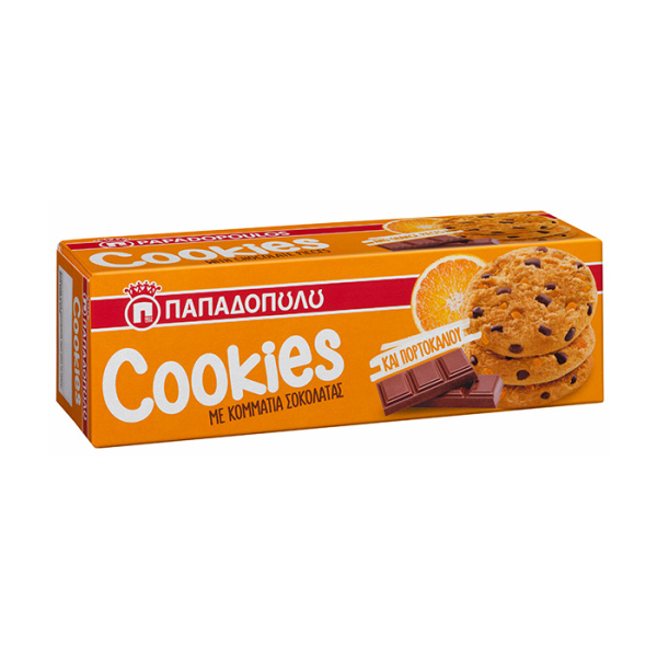ΠΑΠΑΔΟΠΟΥΛΟΥ Cookies με κομμάτια Σοκολάτας & Πορτοκάλι 180gr