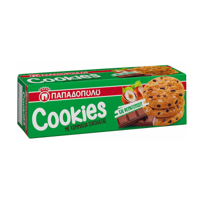 PAPADOPOULOU COOKIES WITH CHOCOLATE CHIPS & HAZELNUTS 180gr