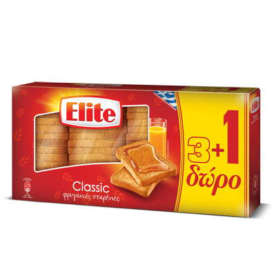 ELITE CLASSIC RUSKS WHEAT 500gr (3+1FREE)