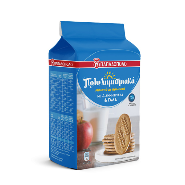 PAPADOPOULOU MULTICEREAL BISCUITS WITH 4 CEREALS & MILK 160gr