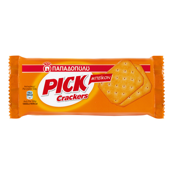 PAPADOPOULOU PICK CRACKERS WITH BACON FLAVOUR 100gr