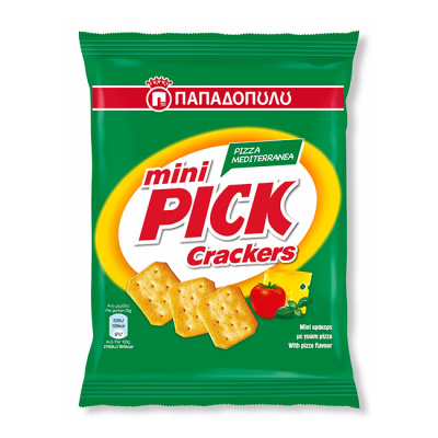 PAPADOPOULOU MINI PICK CRACKERS WITH PIZZA FLAVOUR 70gr