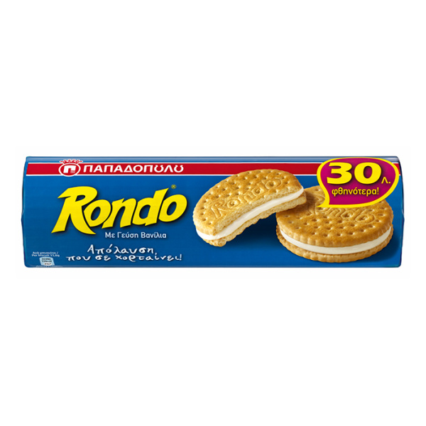PAPADOPOULOU RONDO BISCUITS WITH VANILLA CREAM 250gr