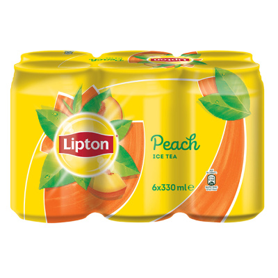 LIPTON Ice Tea Ροδάκινο Κουτάκι 330ml 6τεμ.