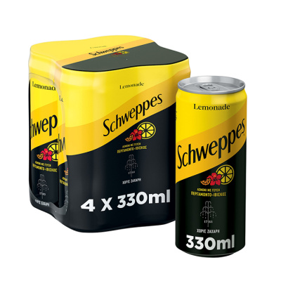 SCHWEPPES Λεμόνι με Άρωμα Περγαμόντο & Ιβίσκο 330ml 4τεμ