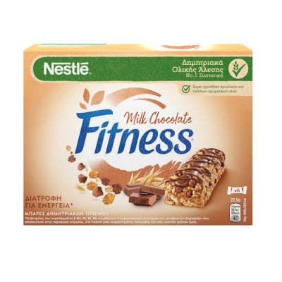 FITNESS BARS MILK CHOCOLATE 22.5gr 6pcs