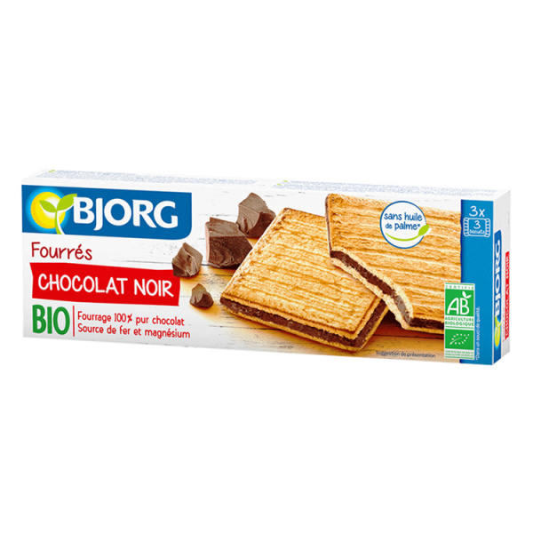 BJORG BISCUITS WITH DARK CHOCOLATE FILING 150gr bio