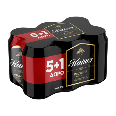 KAISER Μπύρα 330ml 5%VOL 5τεμ+1 ΔΩΡΟ