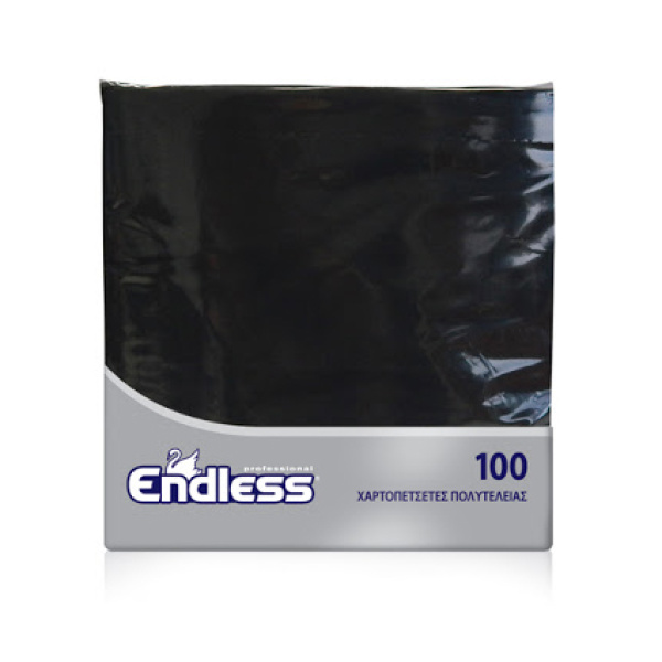 ENDLESS Premium Χαρτοπετσέτες Πολυτελείας Μαύρες 33X33 100τεμ. 490gr