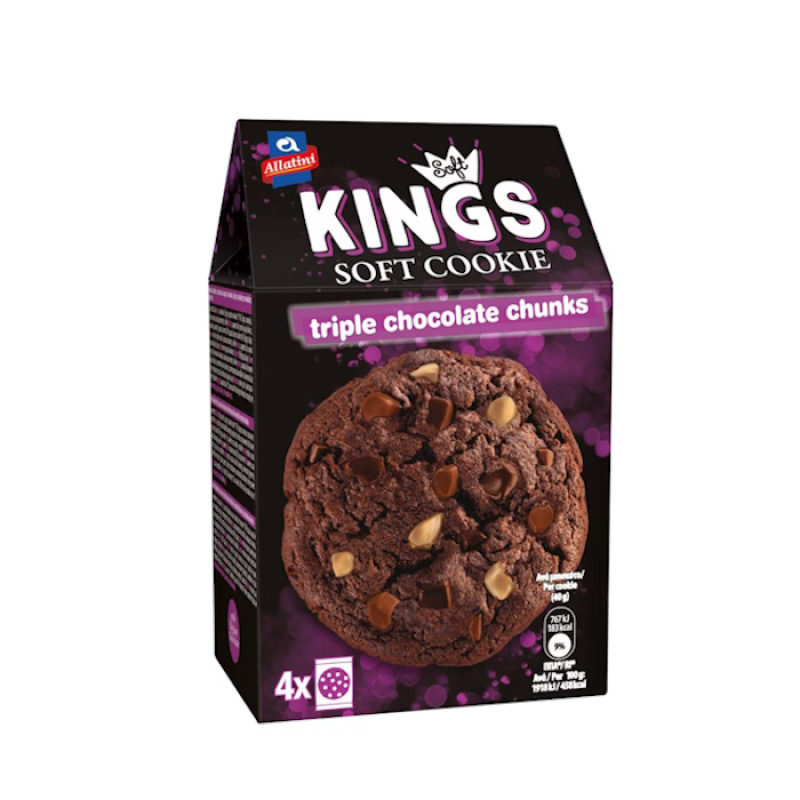 ALLATINI KINGS SOFT COOKIE TRIPLE CHOCOLATE CHUNKS 160gr