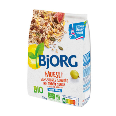 BJORG ORGANIC MUESLI WITH FRUITS NO ADDED SUGAR 375gr bio