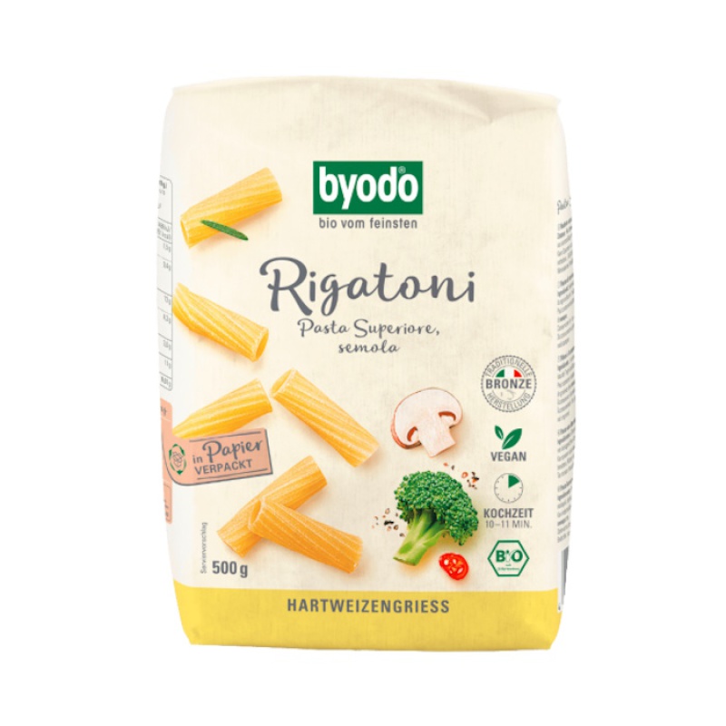 BYODO Rigatoni Σιμιγδάλι 500gr bio