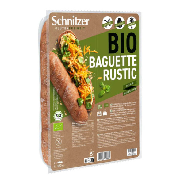 SCHNITZER GLUTEN-FREE CORN BAGUETTE WITH FLAXSEED 2pcs 320gr