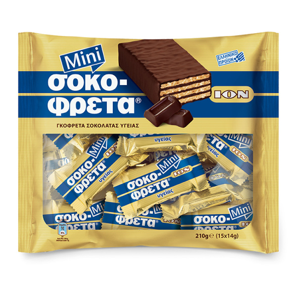 ION CHOCO-FRETA MINI DARK CHOCOLATE COVERED WAFER 210gr 15pcs