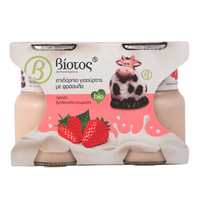 VIOTOPOS YOGURT DESSERT WITH STRAWBERRY 2x125gr bio