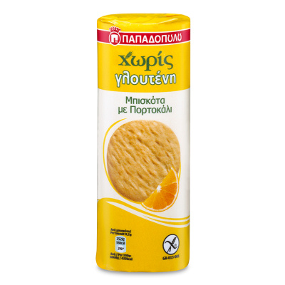 PAPADOPOULOU GLUTEN FREE ORANGE BISCUITS 200gr