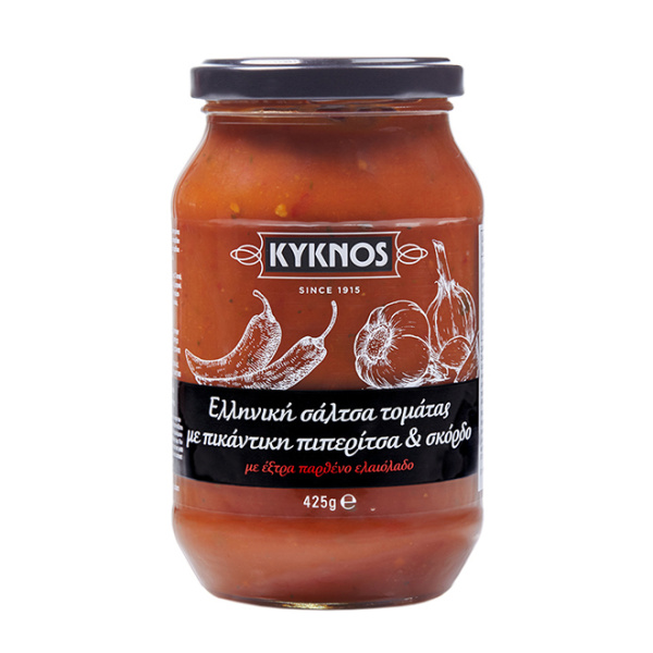 KYKNOS TOMATO SAUCE WITH SPICE PEPPER & GARLIC 425gr