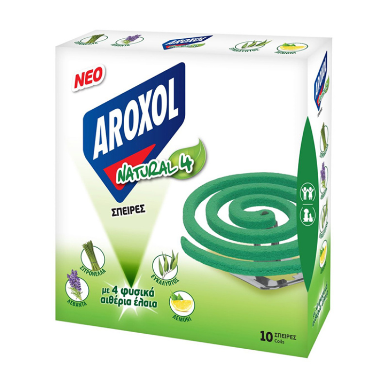 AROXOL Natural 4 Εντομοαπωθητικές Σπείρες 10τεμ.