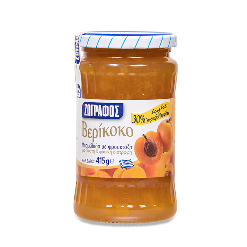 ZOGRAFOS APRICOT JAM WITH FRUCTOSE 415gr