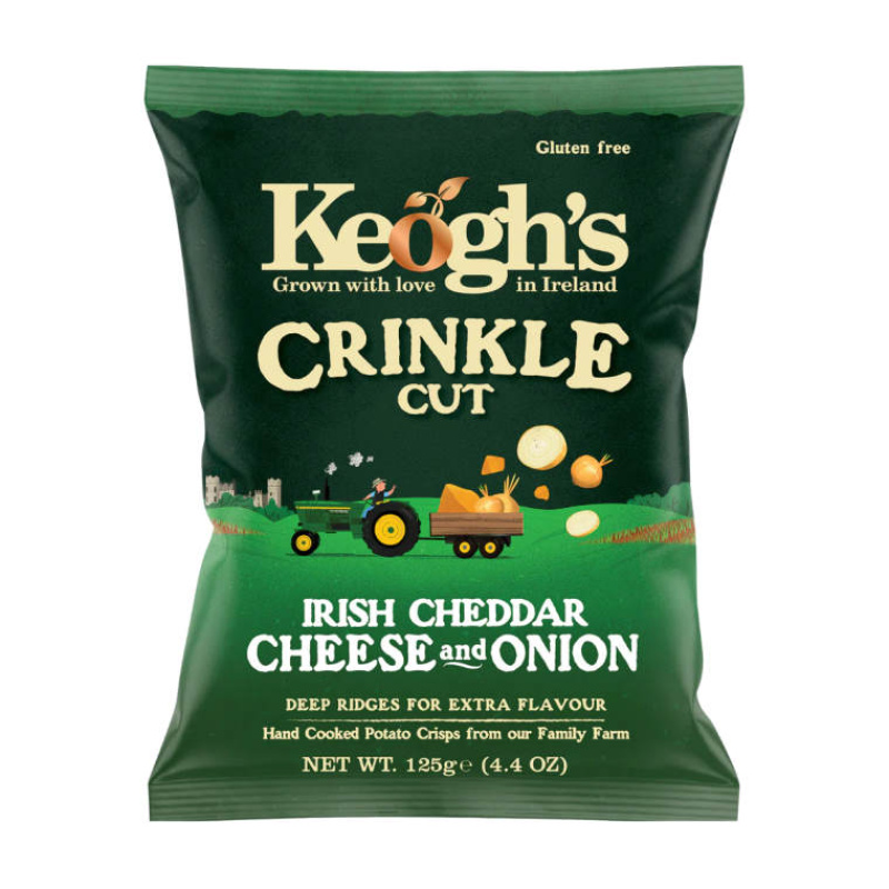 KEOGH'S CRINKLE CUT WITH IRISH CHEDDAR & ONION 125gr