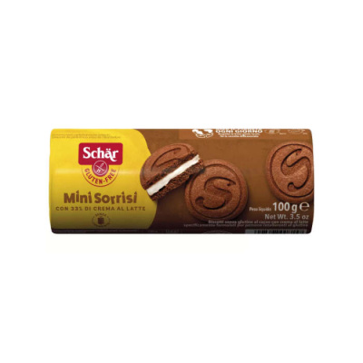 SCHAR GLUTEN FREE COCOA SANDWICH COOKIES WITH MILK CREAM FILLING 100gr