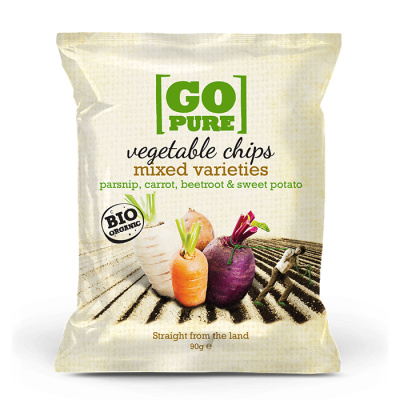 GOPURE VEGETABLE CHIPS MIXED VARIETIES 90gr bio