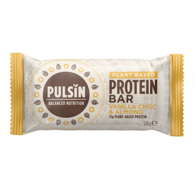 PULSIN VANILLA CHOC & ALMOND PROTEIN BAR 50gr