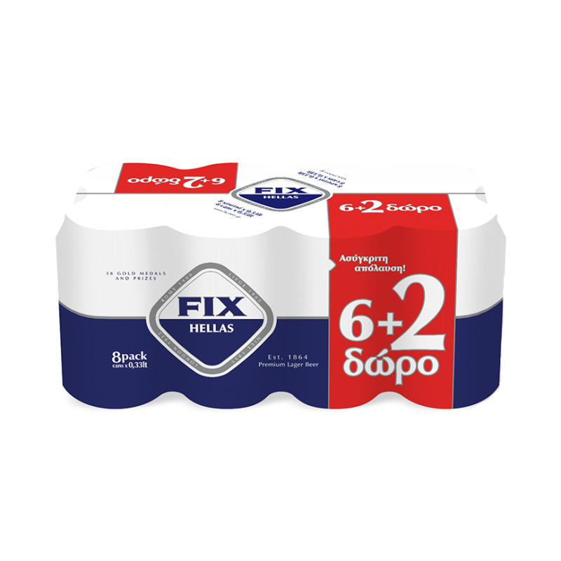 FIX Μπύρα 330ml 5%VOL 6τεμ+2 ΔΩΡΟ