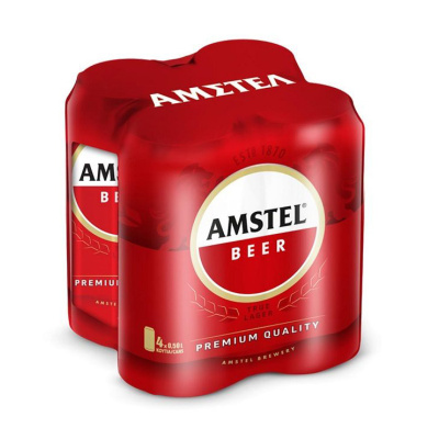 AMSTEL BEER CAN 4.1%VOL 500ml 4pcs