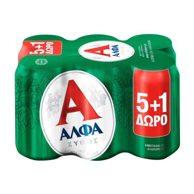 ALFA BEER CAN 330ml 5%VOL 5pcs+1FREE