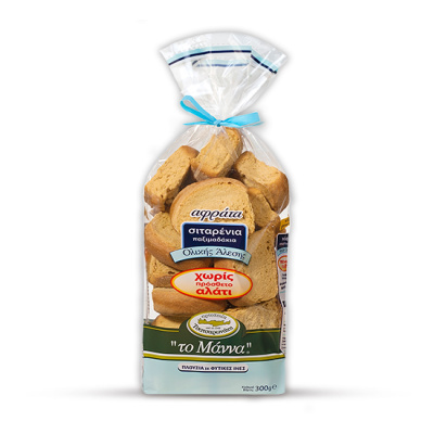 TO MANNA SMALL SOFT WHEAT RUSKS NO ADDED SALT 300gr