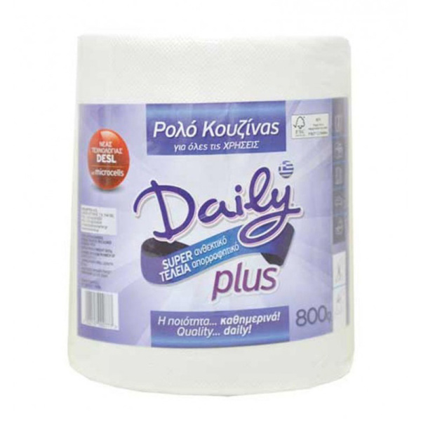 DAILY PLUS KITCHEN ROLL PAPER 800gr