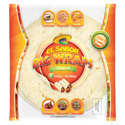 EL SABOR ORIGINAL BIG WRAPS TORTILLAS 6pcs 420gr